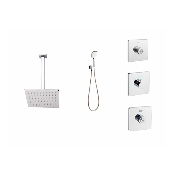 EasySET Thermo Controller Cygnet Square Overhead Hand Shower