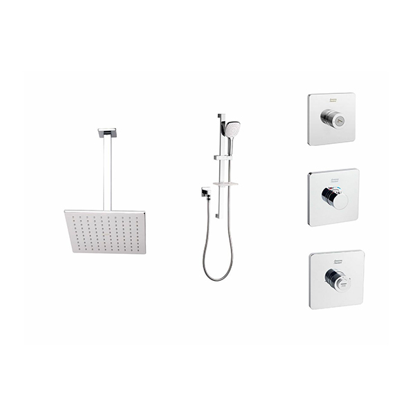EasySET Thermo Controller Cygnet Square Overhead Rail Shower