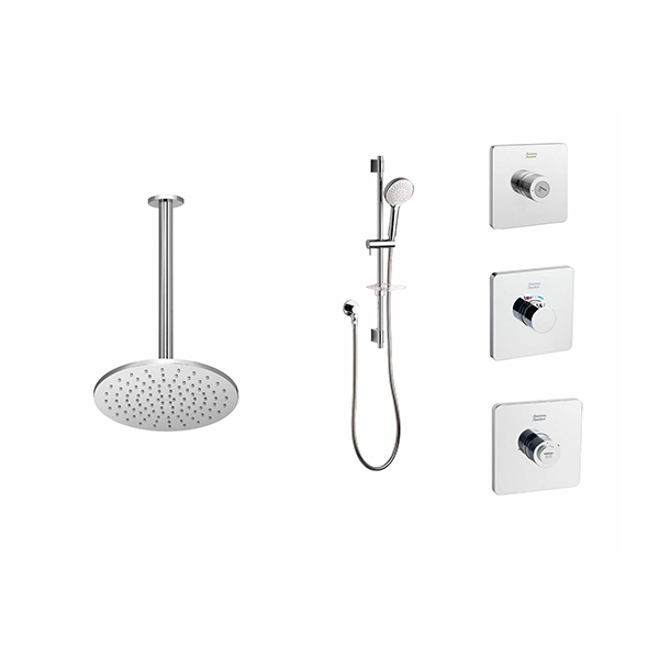 EasySET Thermo Controller Cygnet Round Overhead Rail Shower