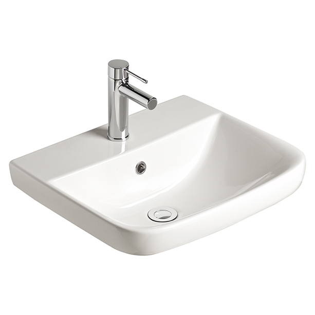 Cygnet Semi Inset Basin 1 Taphole 500mm White