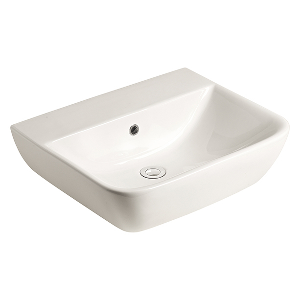 Cygnet Wall Basin No Taphole 550mm with Fixing Kit
